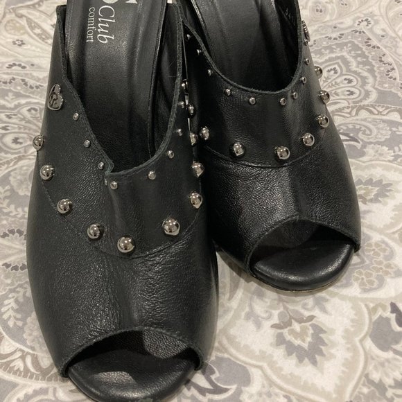 Carmen Steffens high heels black leather sandals - Picture 3 of 9